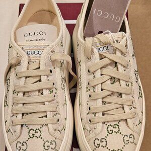 Gucci 1977 crystal G's platform tennis shoe